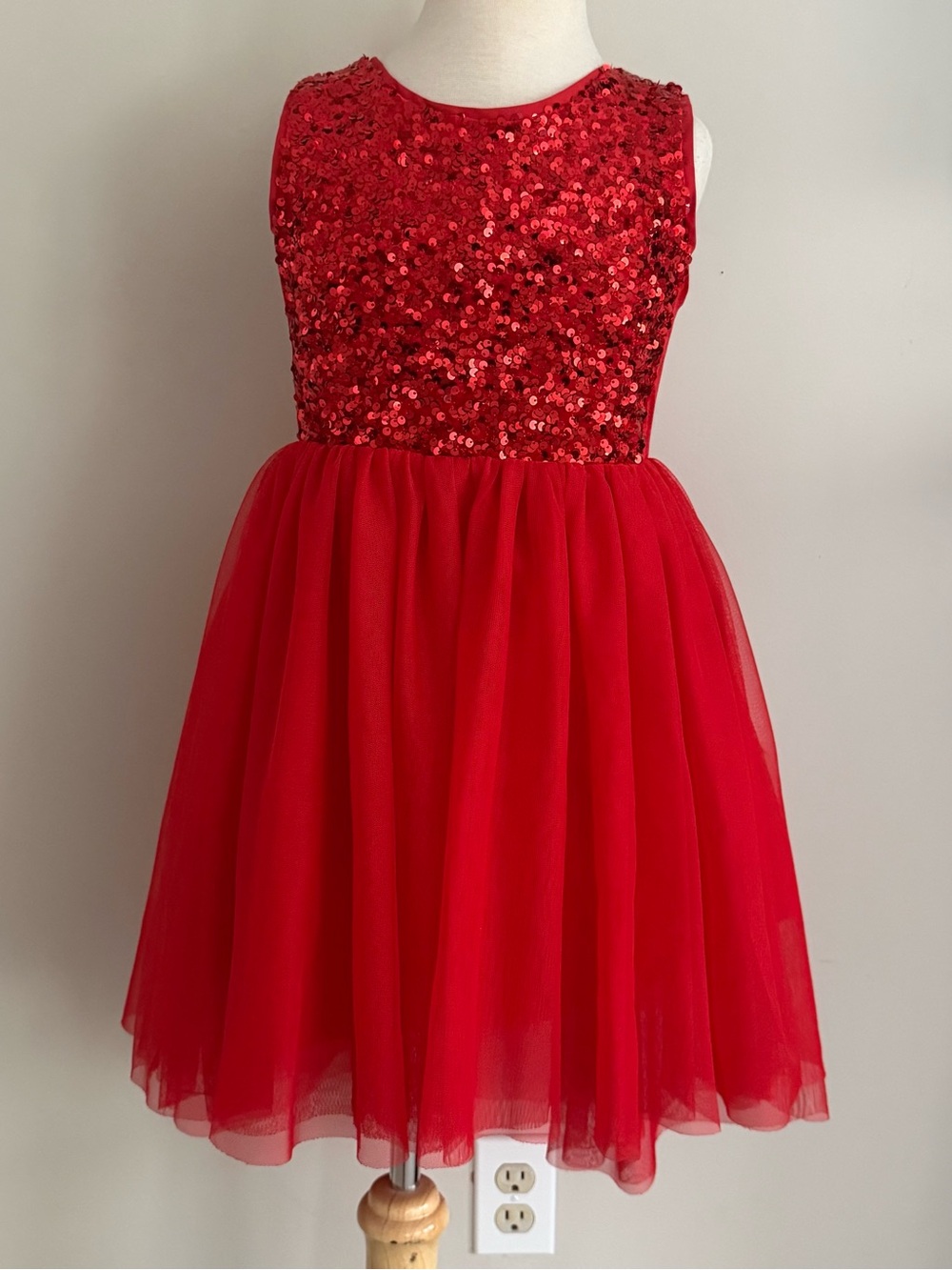 Cat & Jack Red Sequin Tulle Dress for Girls